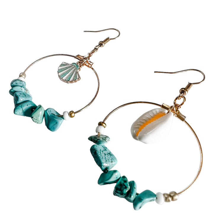 Turquoise Shell Earrings | Willow & the Waves Collection