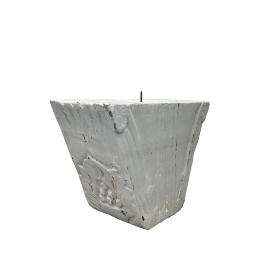 Whitewash Block Candleholder