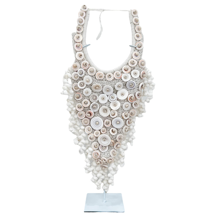 Zephyr Shell Necklace on Stand | Pink