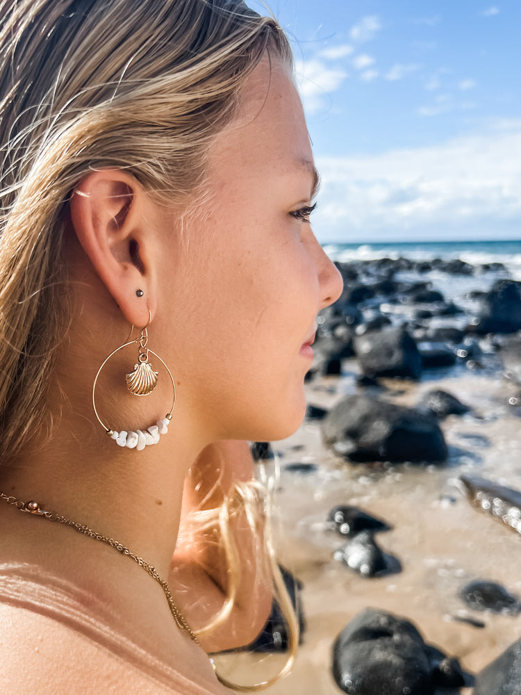 Magnesite Shell Earrings | Willow & the Waves Collection