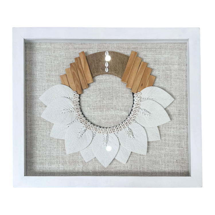 Framed Wall Art | Natural Tribal Necklace | 55x65cm