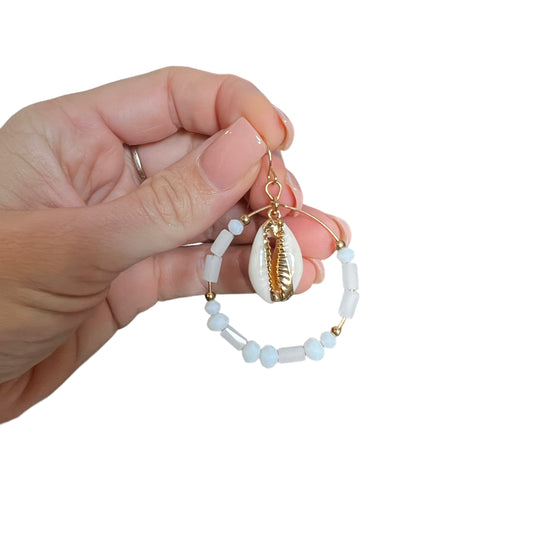 Cowrie Shell Hoop Earrings | Willow & the Waves Collection