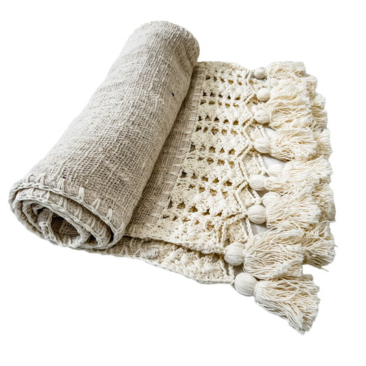 Salt Bed Runner | Table Runner | Tassel | 40x180cm