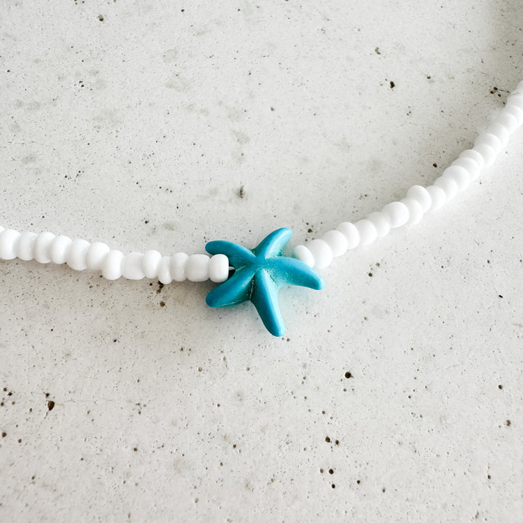 Starfish Beaded Necklace – Turquoise