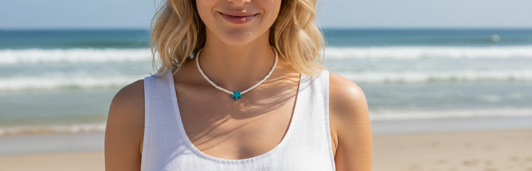 Starfish Beaded Necklace – Turquoise