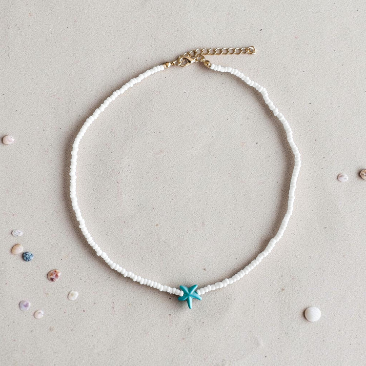 Starfish Beaded Necklace – Turquoise