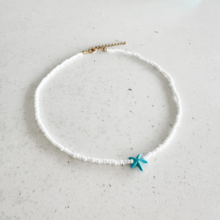 Starfish Beaded Necklace – Turquoise