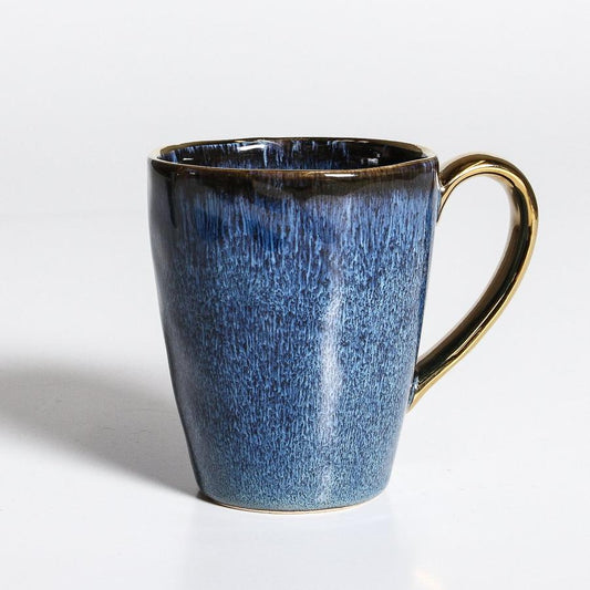 Senseo Mug in Blue featuring gold rim