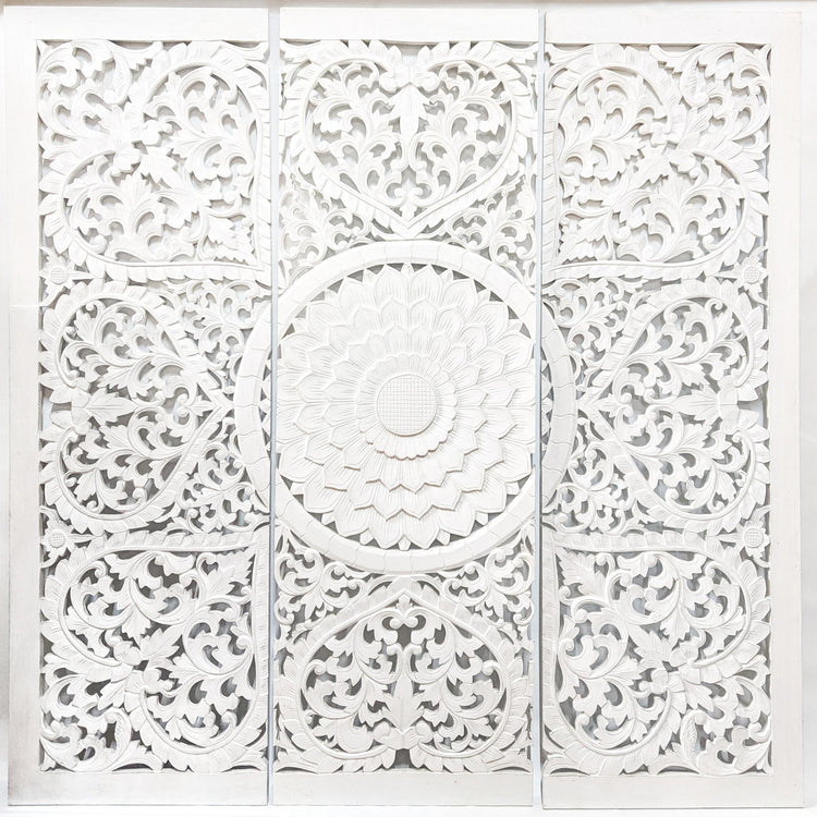 Hearts Carved Wall Art | 3 Piece Set | 150cm