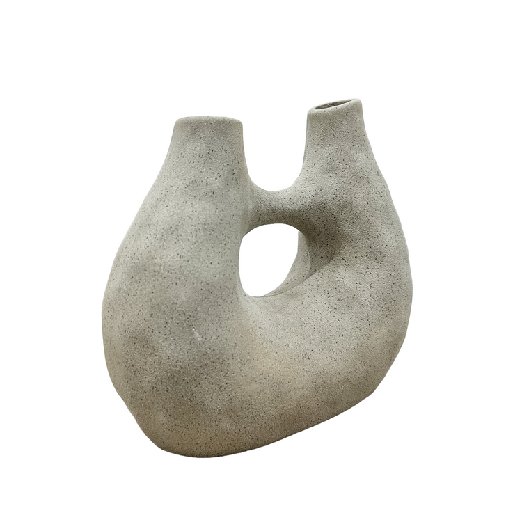 Toroid Ceramic Vase | Grey