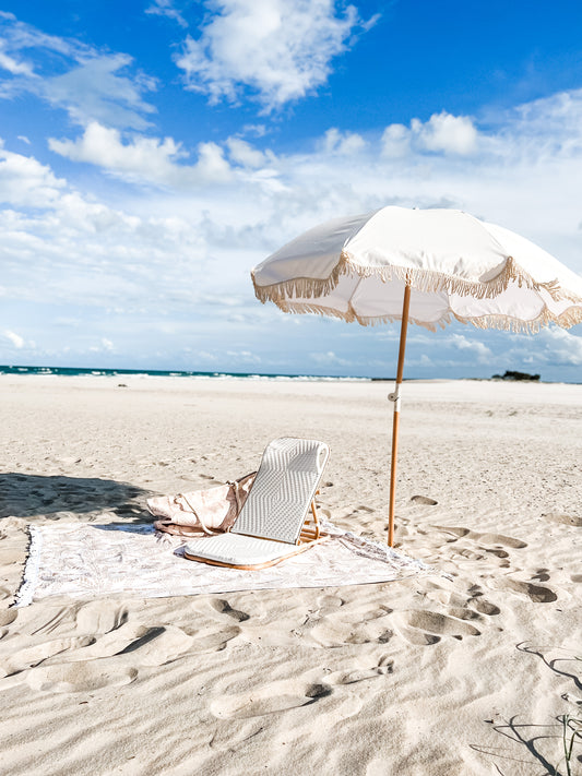 Tulum Canvas Beach Umbrella Coastal Decor
