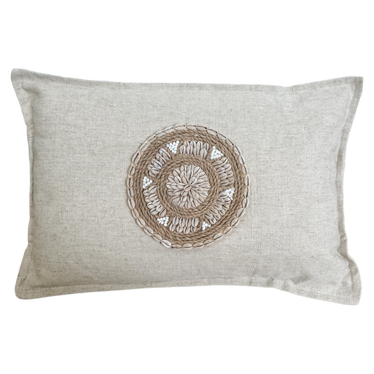 Siren Embellished Cushion | Cowrie Shell | 35x50cm