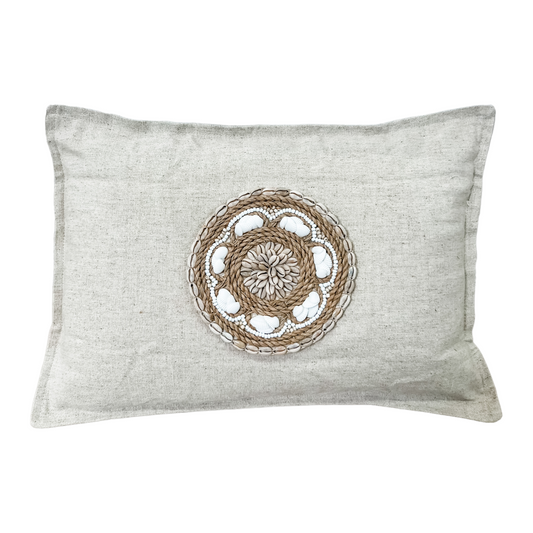 Siren Embellished Cushion | White Shell | 35x50cm