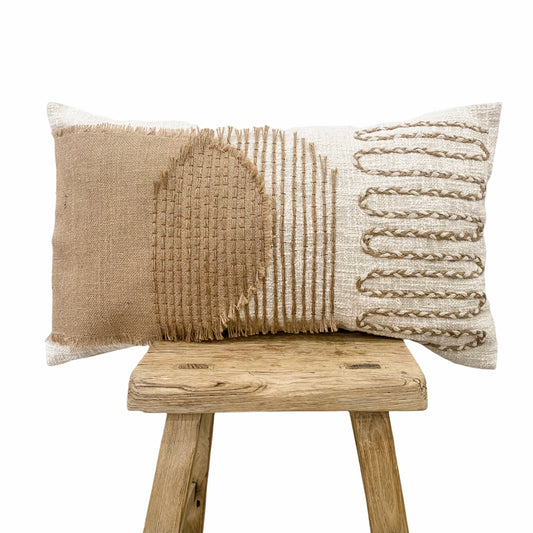 Kauai Cushion Cover featuring jute and cotton embroidery