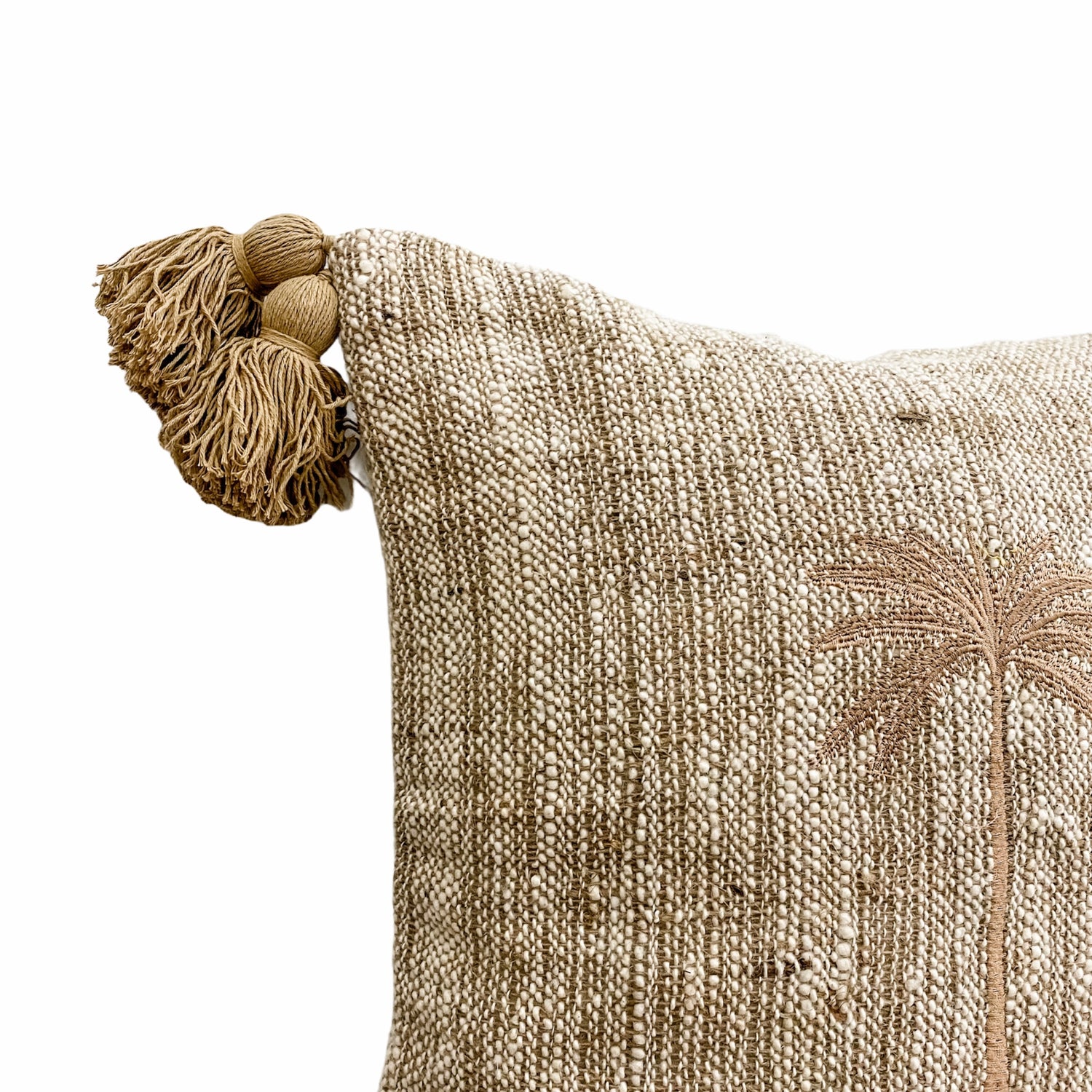 Natural Husk Cushion featuring palm