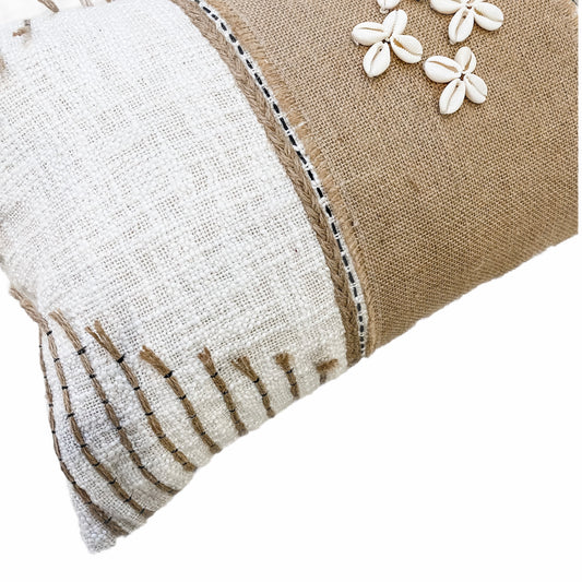 Paradise Cushion Cover featuring jute and cotton embroidery