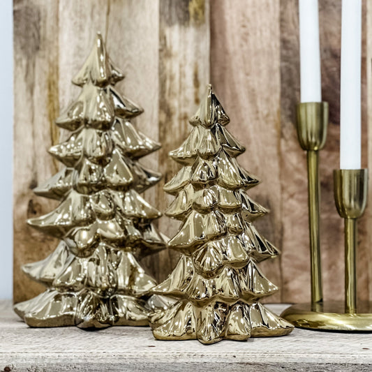 Gold Porcelain Christmas Tree | 28cm