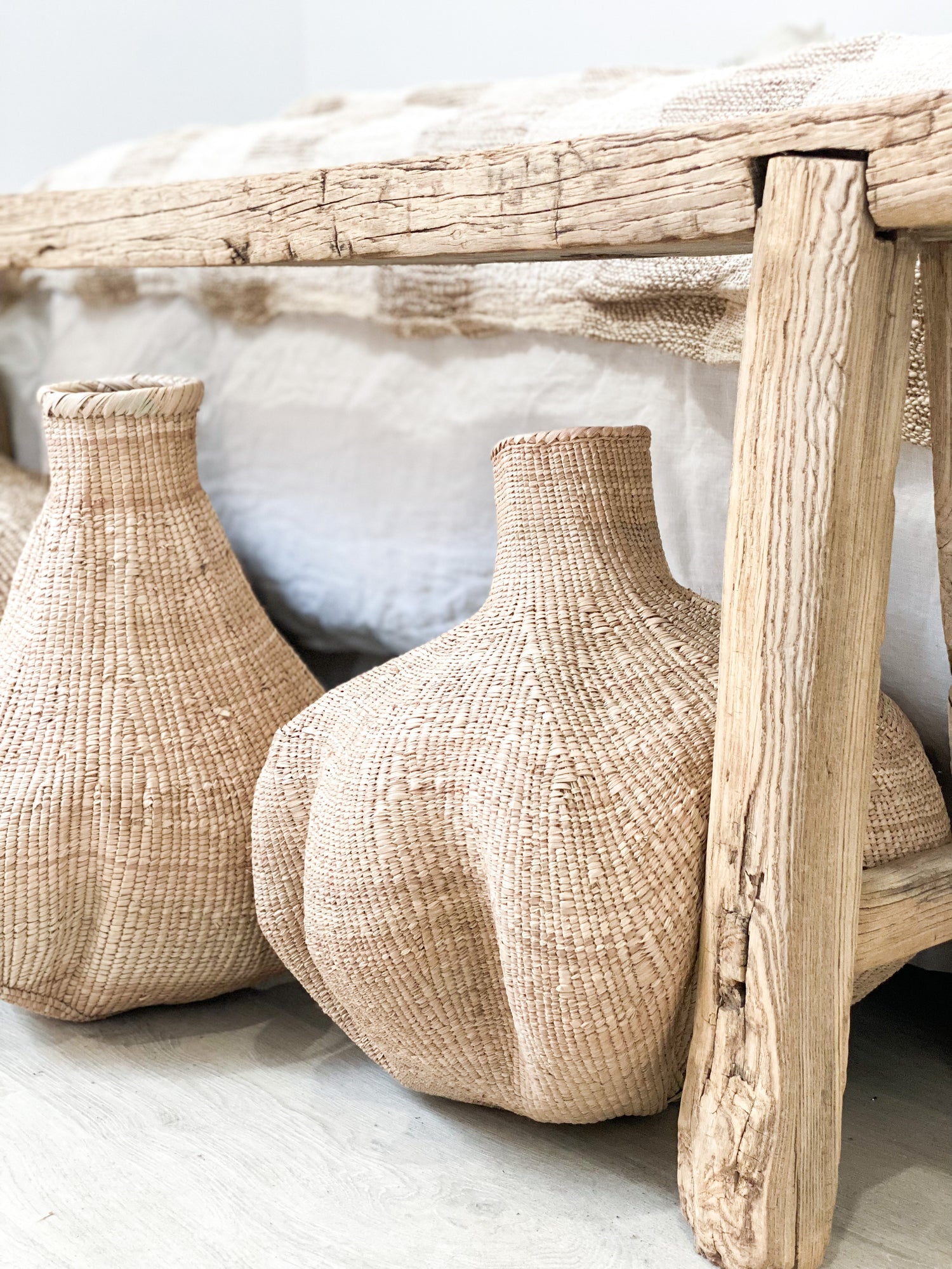Chinese Elm Bench Boho Decor