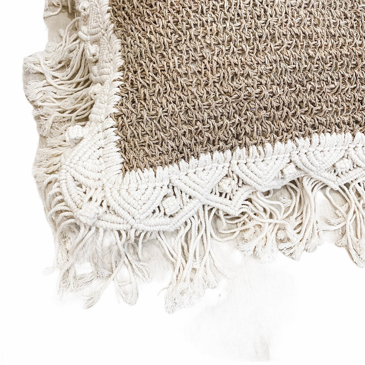 Seagrass Summer Breeze Cushion Macrame Detail