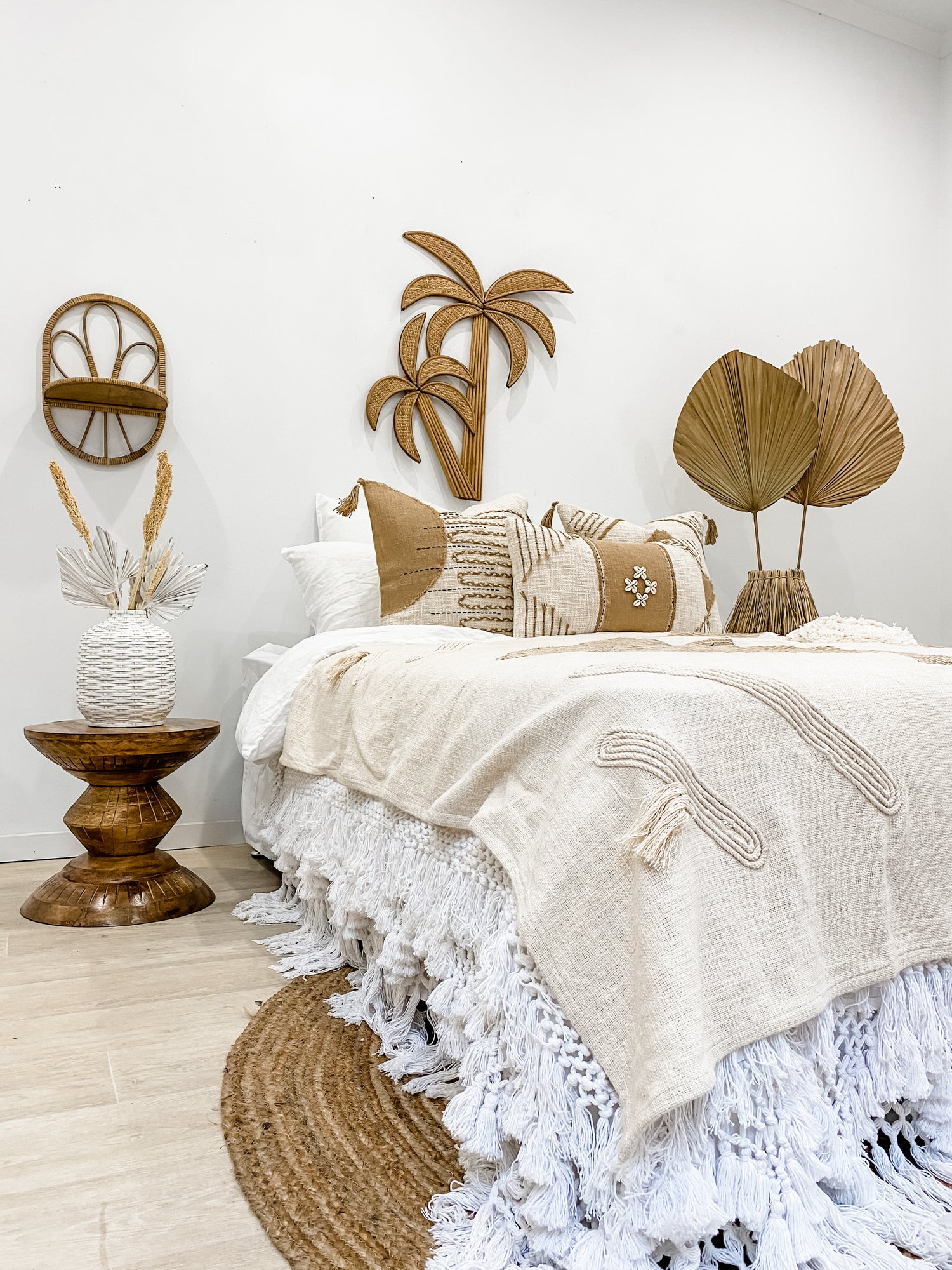 Malibu Palm Rattan Wall Hanging Boho Decor