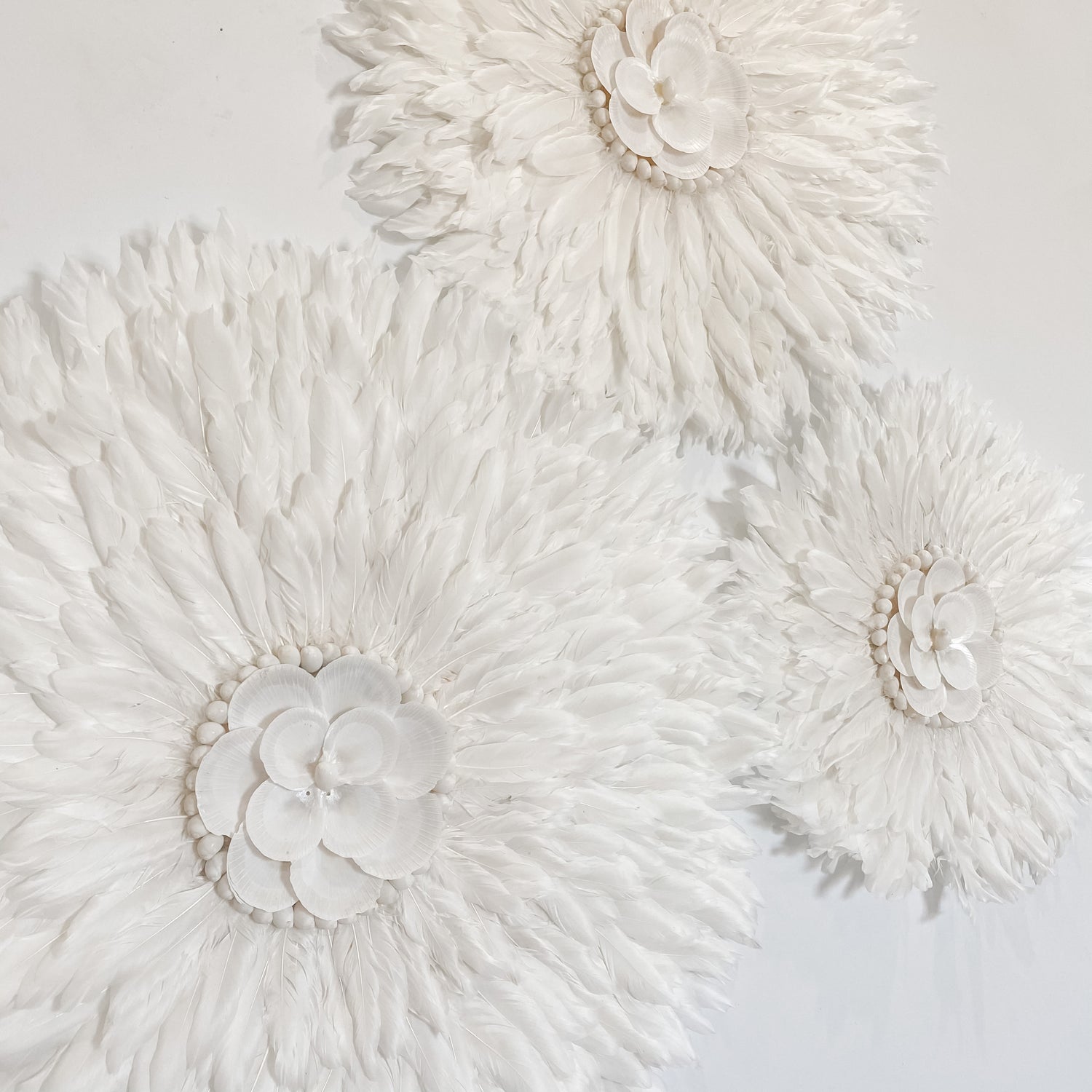 White Flower Jujus set of three