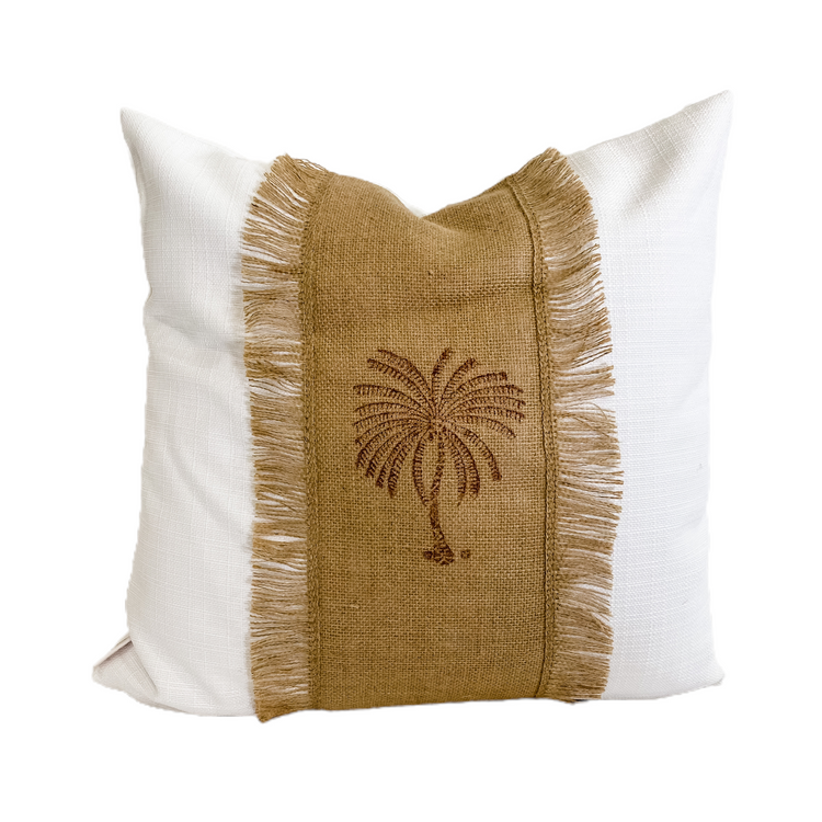 Stamped Palm Cushions Beach Decor