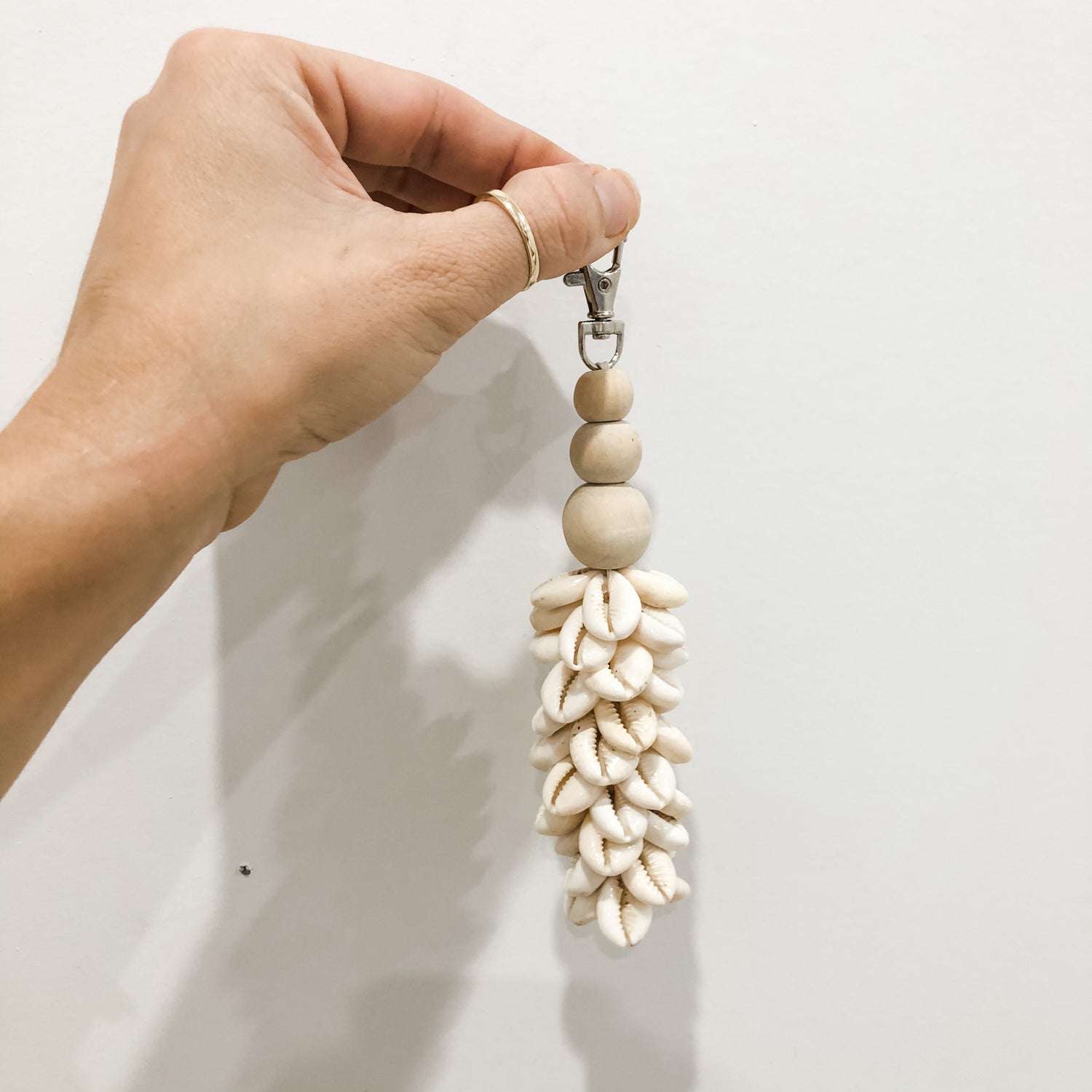 Natural Cowrie Key Ring