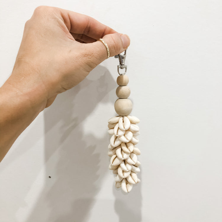 Natural Cowrie Key Ring