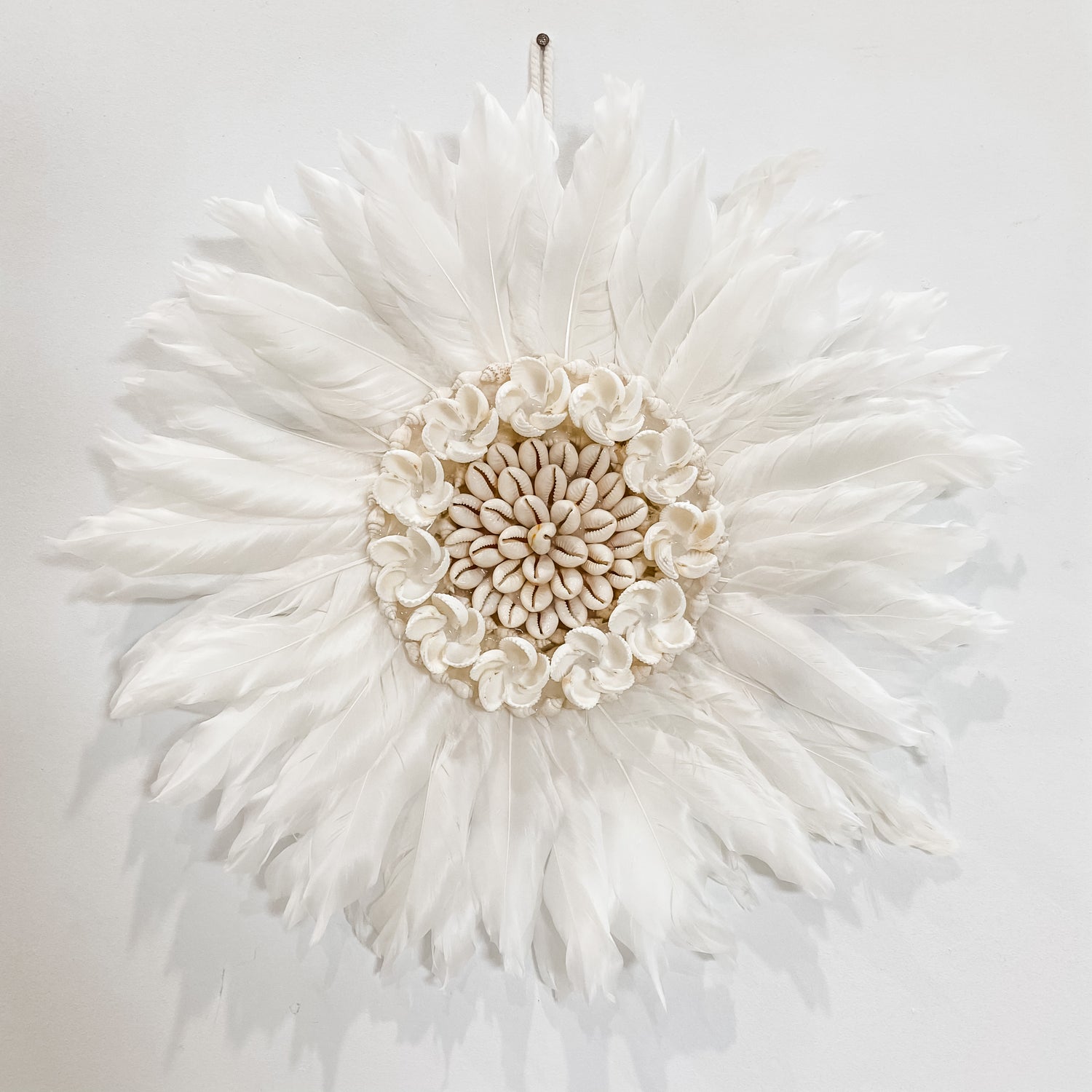 White Seashore Wall Hanging feturing cowrie shell centre