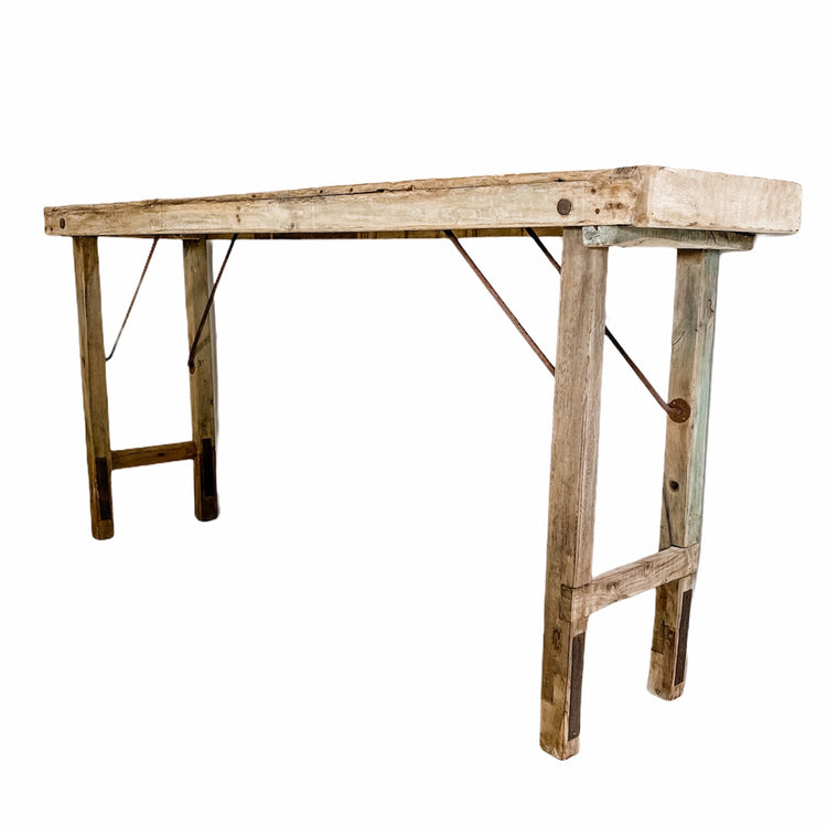 Vintage Indian Tent Table made from teak and metal
