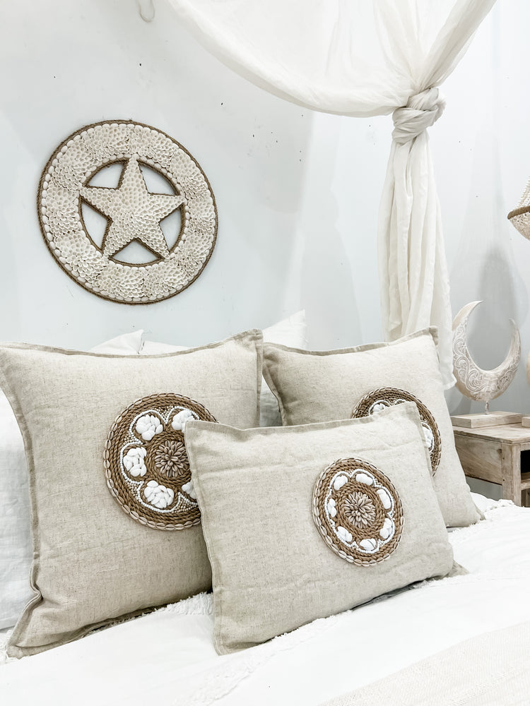 Siren Embellished Cushion | White Shell | 35x50cm