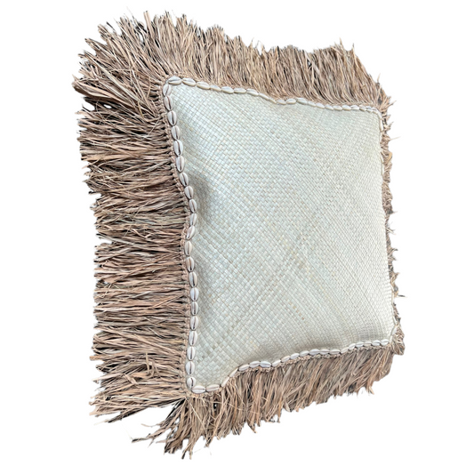 Tahiti Pandan Cushion | Cowrie Shell | Square 45x45cm
