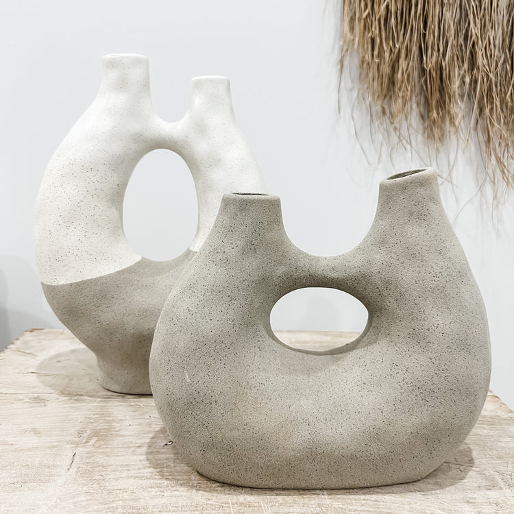 Toroid Ceramic Vase | Grey
