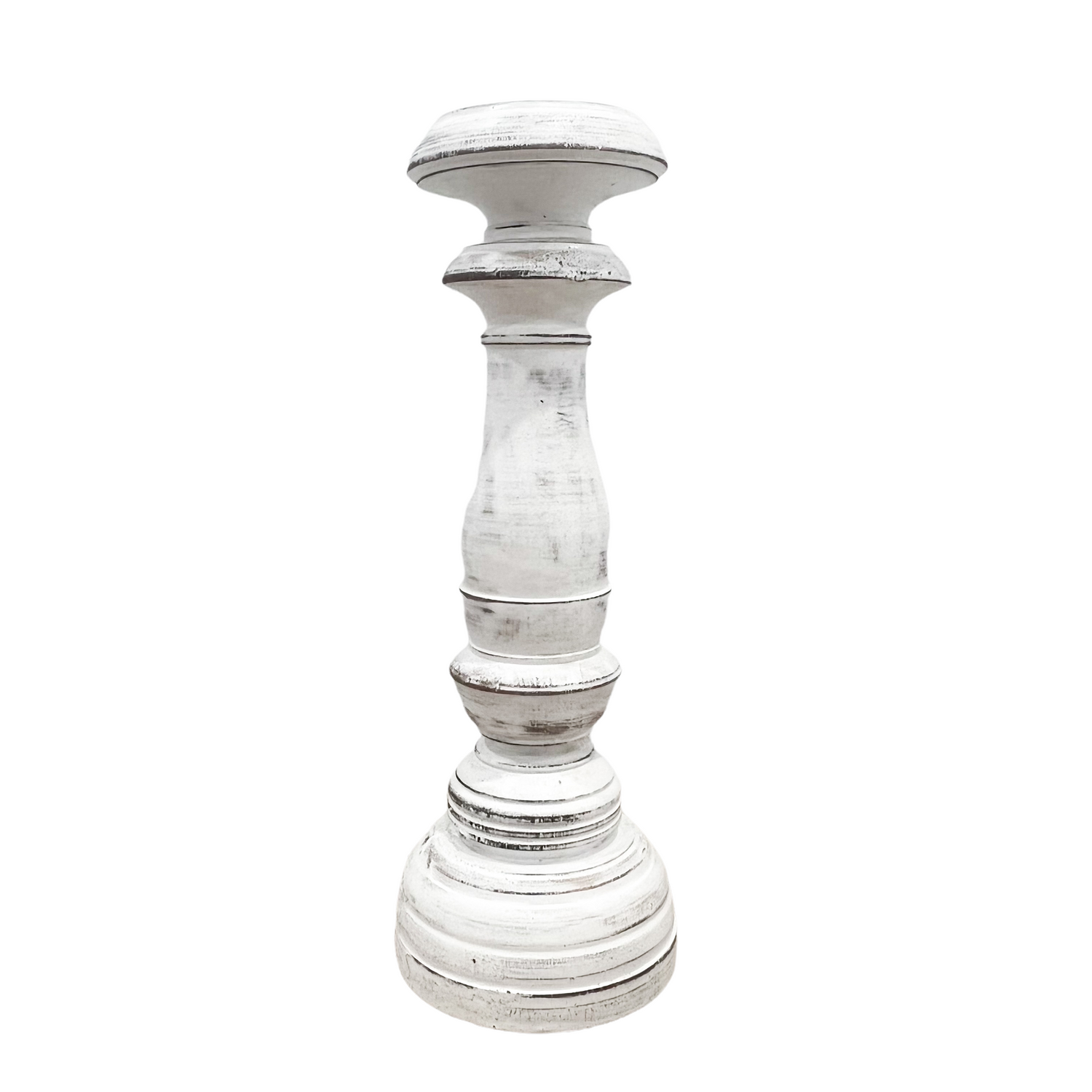 Boho Whitewash Candle Stick - large