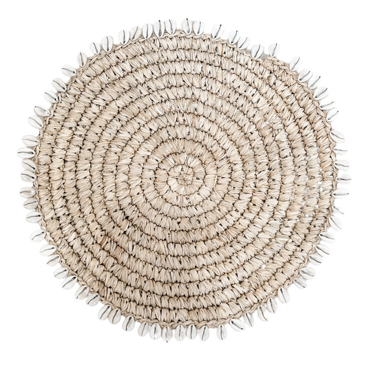 Bora Bora Raffia Placemat featuring Cowrie Shell