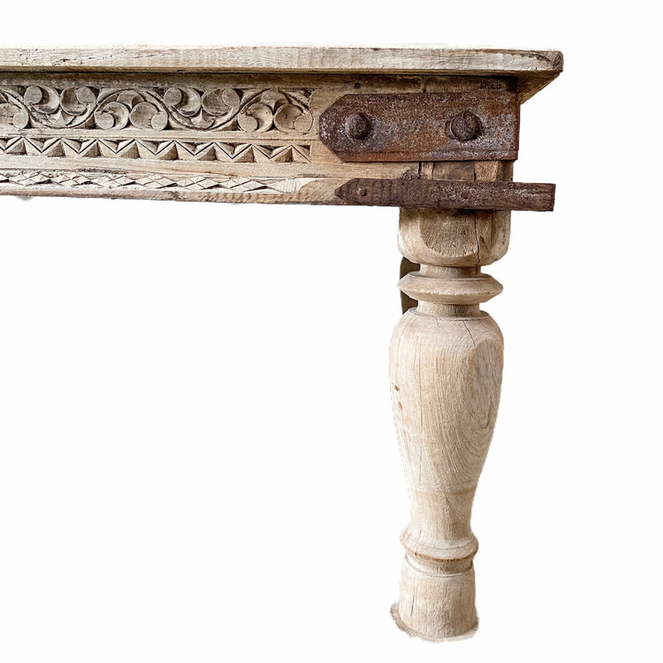 Vintage Carved Coffee Table Detail