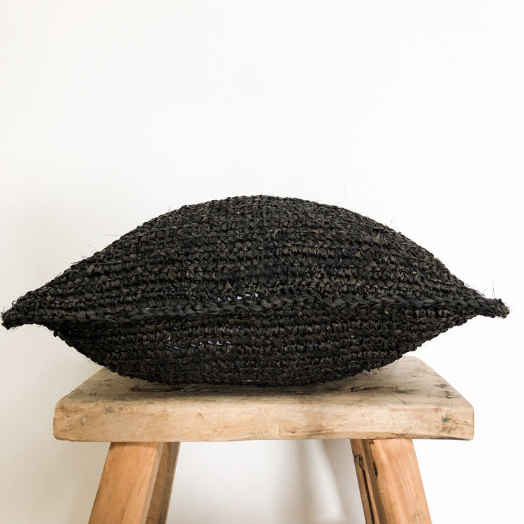 Black Raffia Cushion Covers