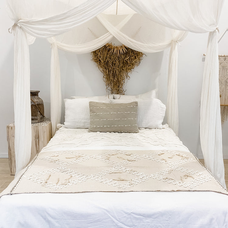 Muslin Bed Canopy Coastal Decor