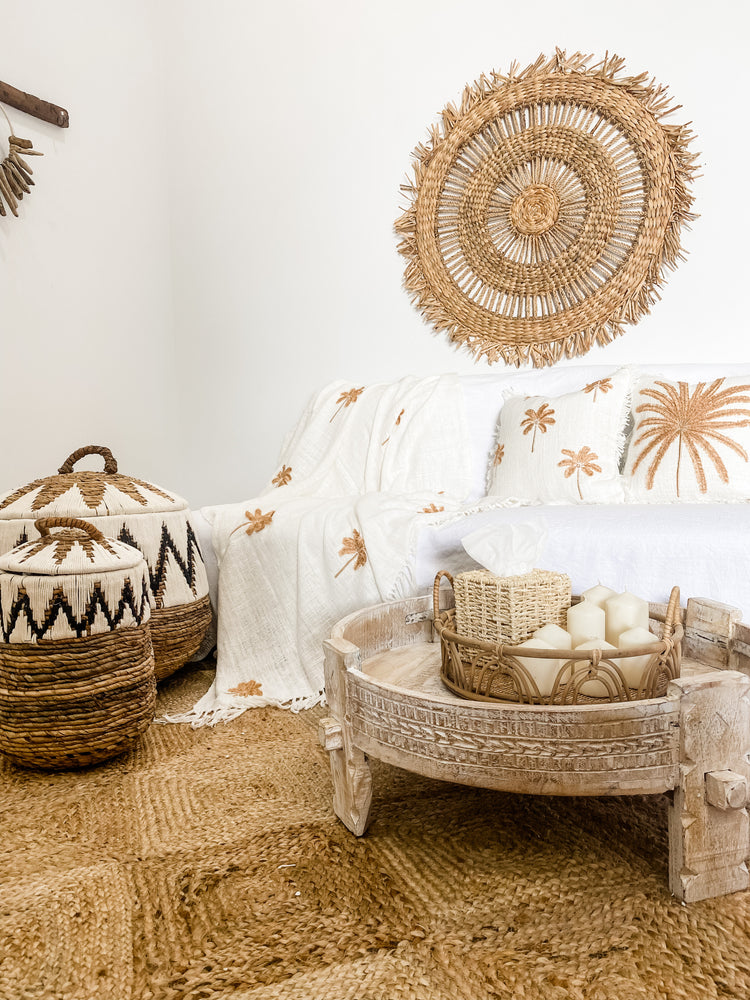 Saffron Palms Throw Natural Homewares