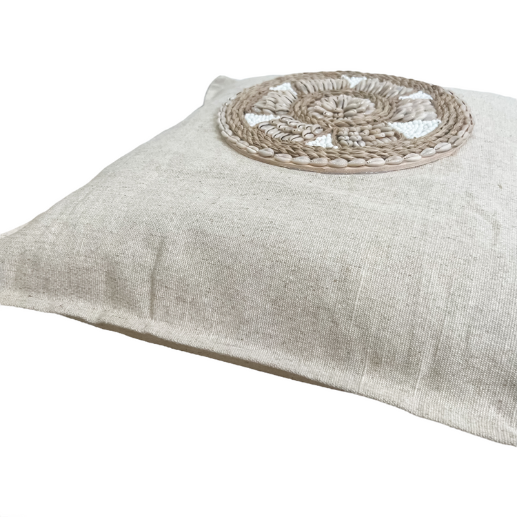 Siren Embellished Cushion | Cowrie Shell | 50x50cm