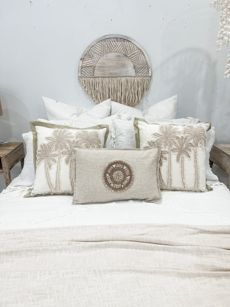 Siren Embellished Cushion | Cowrie Shell | 35x50cm