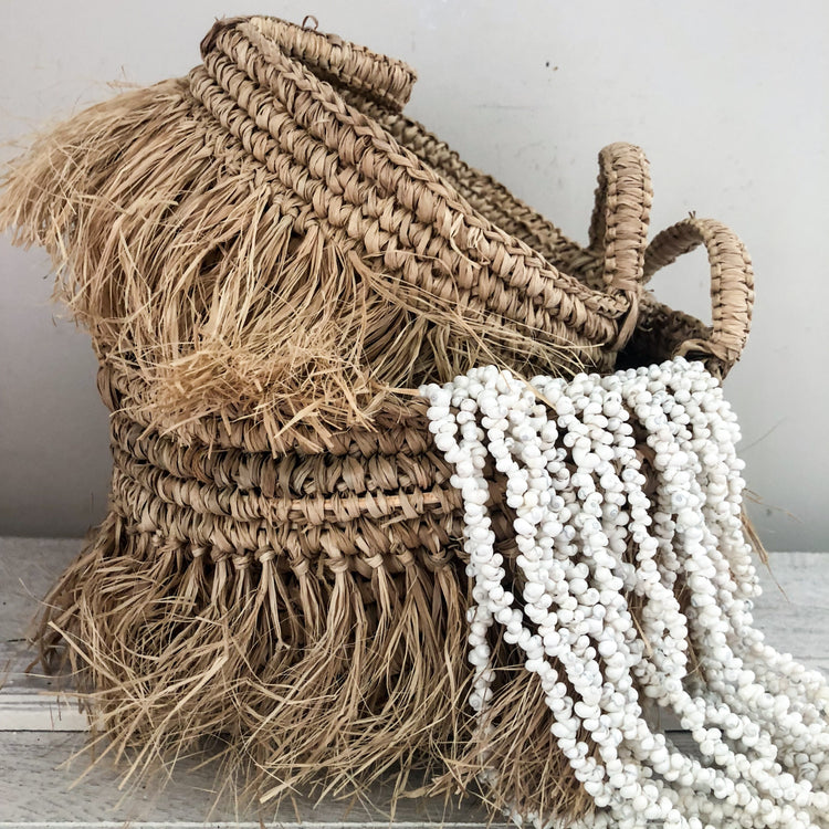 Bora Bora Raffia Baskets Boho Decor