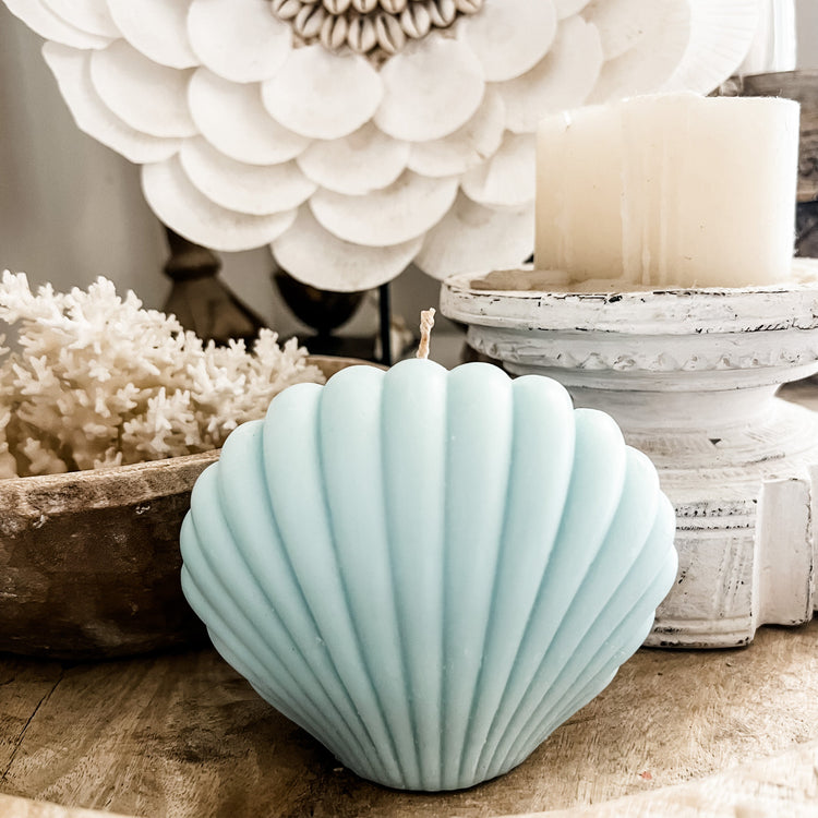 Bahamas Handmade Shell Candle | Aqua | Willow & the Waves Collection