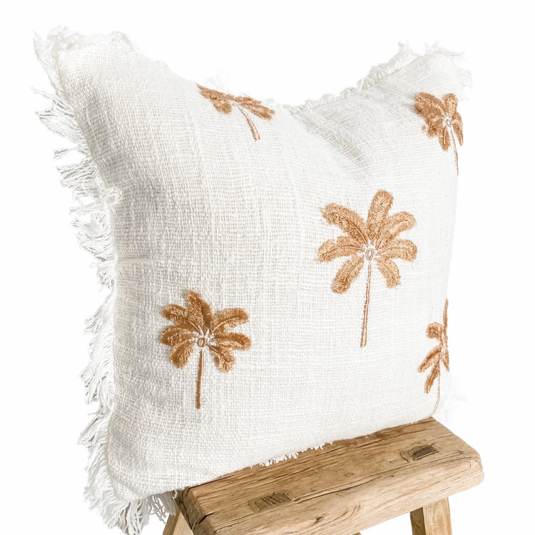 100% cotton Saffron Palms Cushion