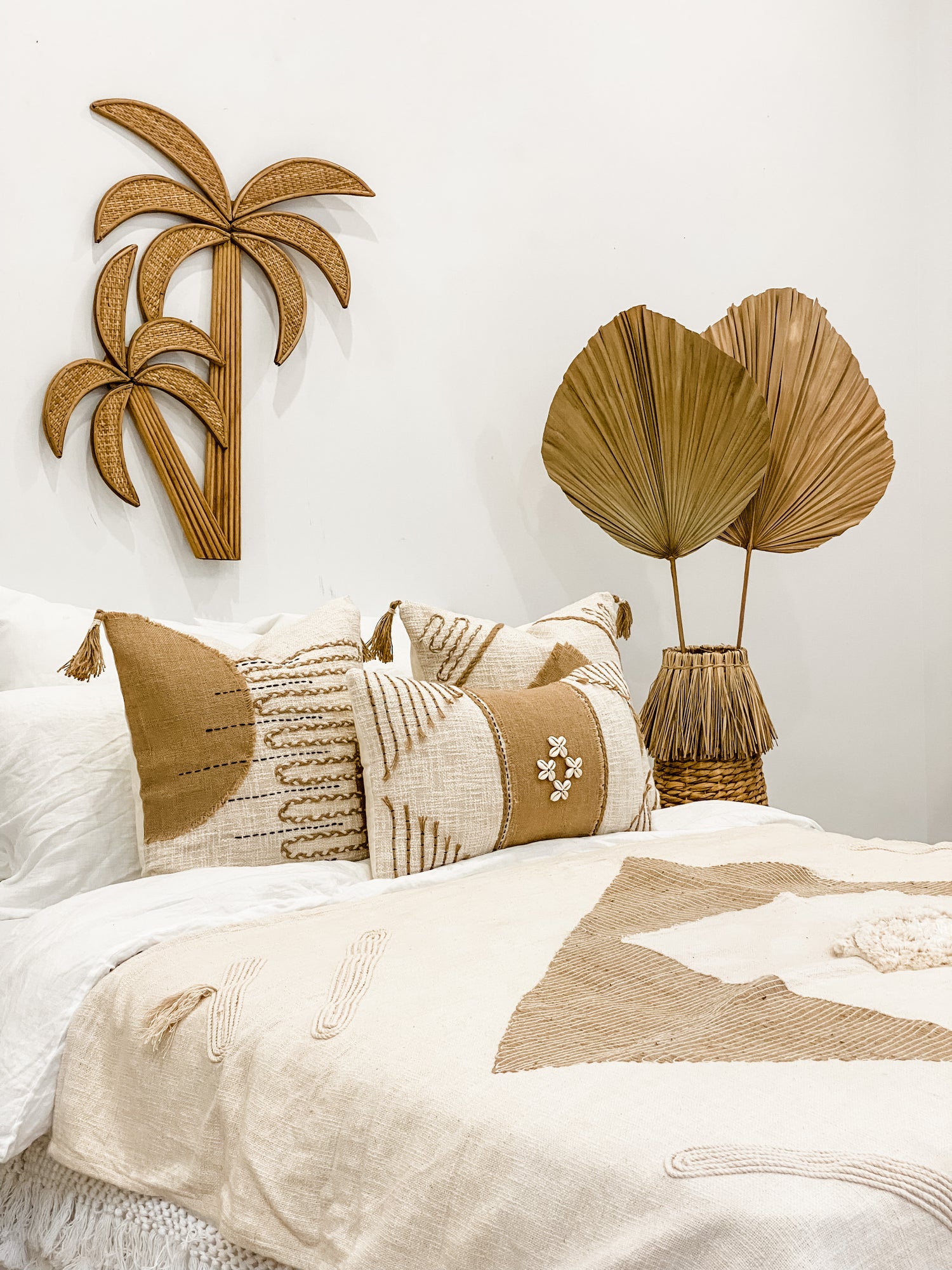 Malibu Palm Rattan Wall Hanging Coastal Decor