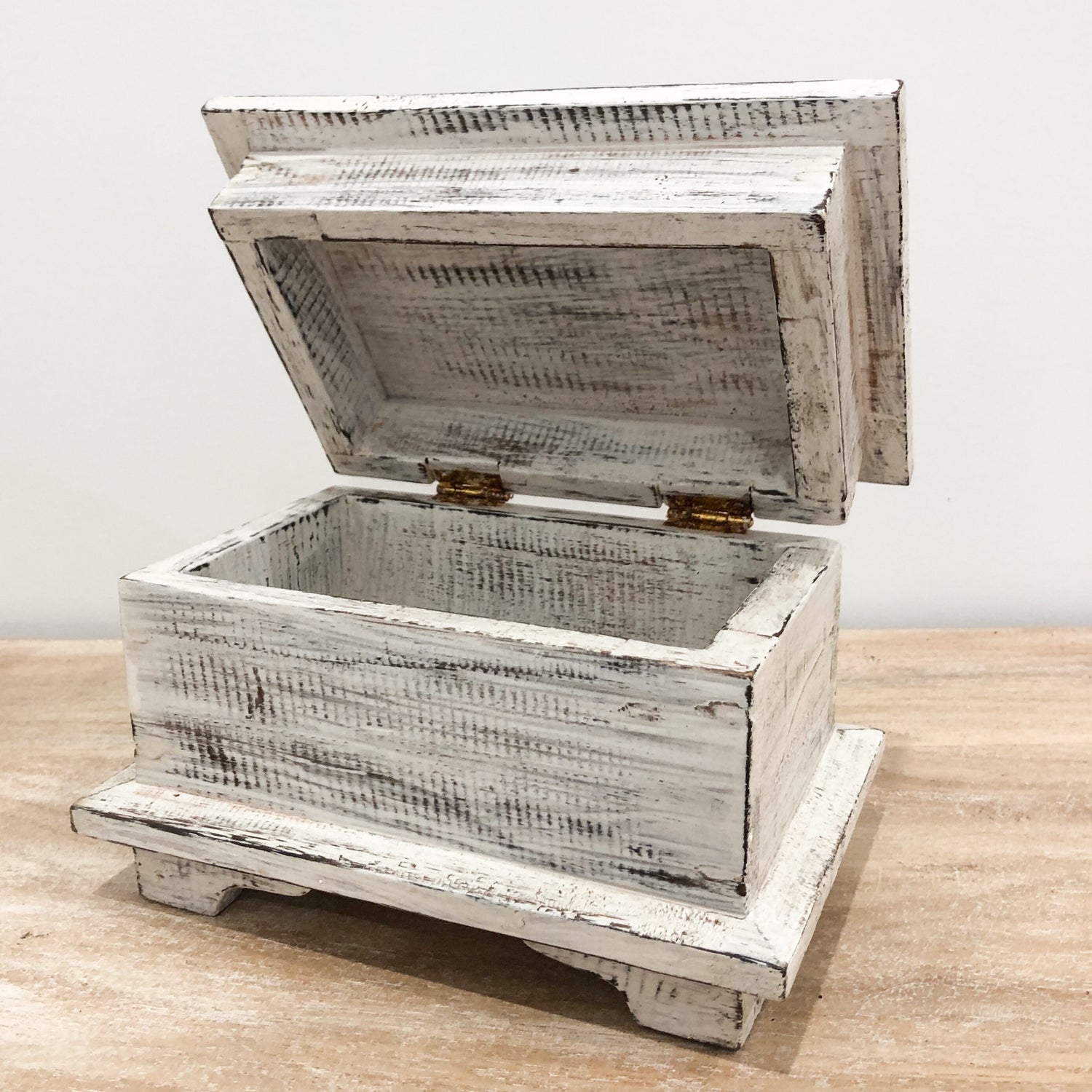 White Washed Wooden Chest