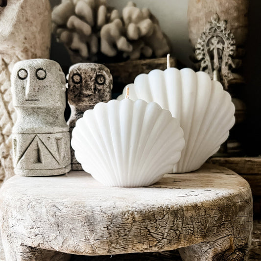 Bahamas Handmade Shell Candle | White | Willow & the Waves Collection