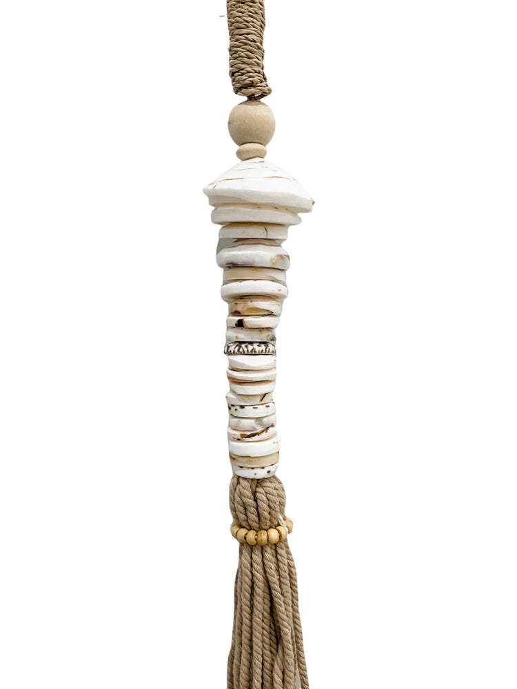 Palawan Shell Tassel featuring shell slices and natural beads
