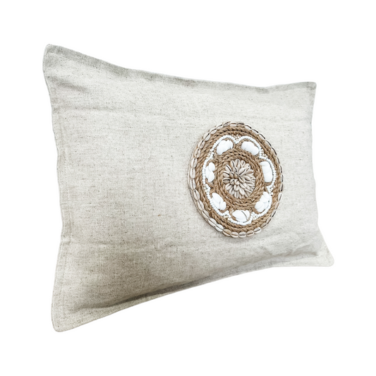 Siren Embellished Cushion | White Shell | 35x50cm