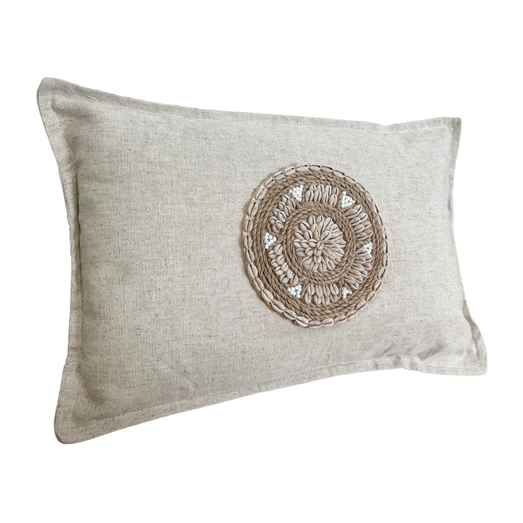 Siren Embellished Cushion | Cowrie Shell | 35x50cm